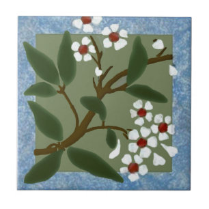 Azulejo De Cerâmica Blossomos Barbotine Repro