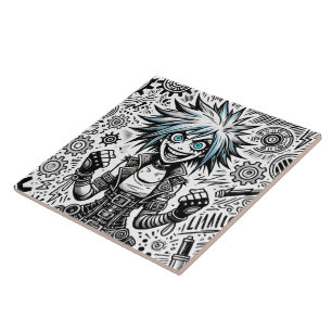 Azulejo De Cerâmica blu_eye original de arte animada animada