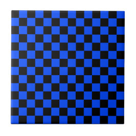 Azulejo De Cerâmica Blue and black checkerboard pattern