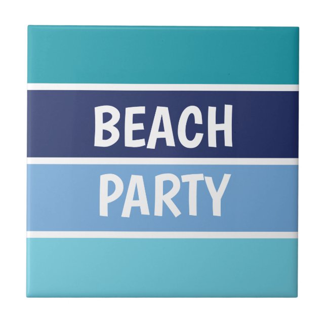 Azulejo De Cerâmica Blue Beach Party (Frente)