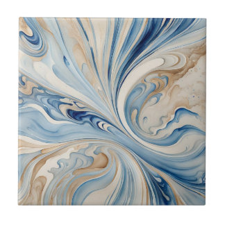 Azulejo de cerâmica Blue Beige Waves 2