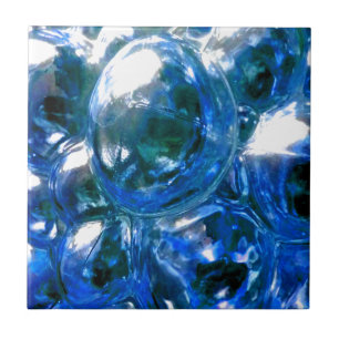Azulejo De Cerâmica Blue Bubbles Glass Silver Sound Personalize-o