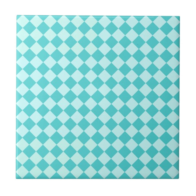Azulejo De Cerâmica Blue Combination Diamond Patterno de Shirley Taylo (Frente)