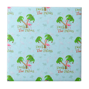 Azulejo De Cerâmica Blue Deck Os Palms Tropicais De Natal Flami