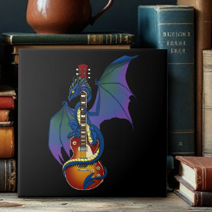 Azulejo De Cerâmica Blue Dragon Sunburst Guitar Music