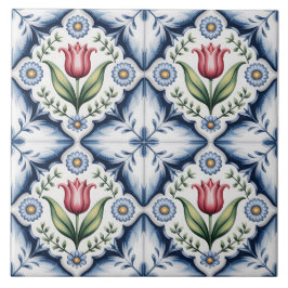 Azulejo De Cerâmica Blue Dutch Delft Pattern 