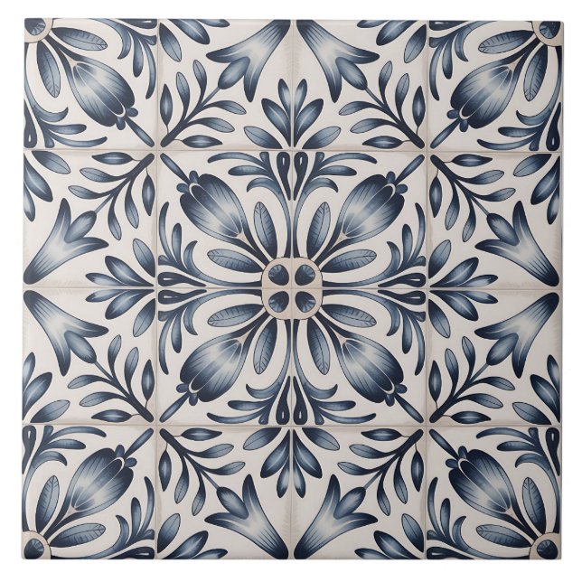 Azulejo De Cerâmica Blue Dutch Delft Pattern  (Frente)