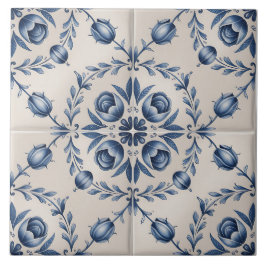 Azulejo De Cerâmica Blue Dutch Delft Pattern 