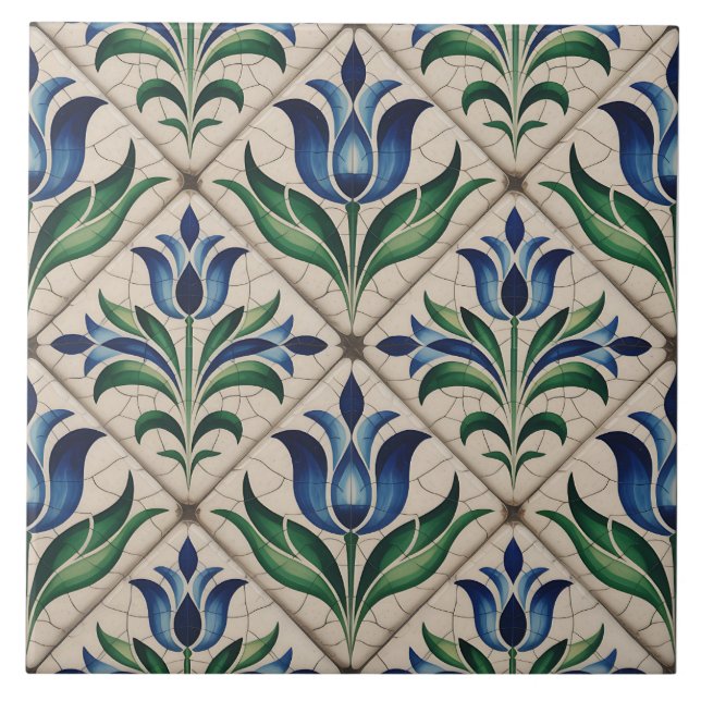 Azulejo De Cerâmica Blue Dutch Delft Pattern  (Frente)