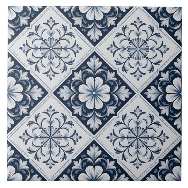 Azulejo De Cerâmica Blue Dutch Delft Pattern  (Frente)