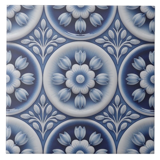 Azulejo De Cerâmica Blue Dutch Delft Pattern  (Frente)