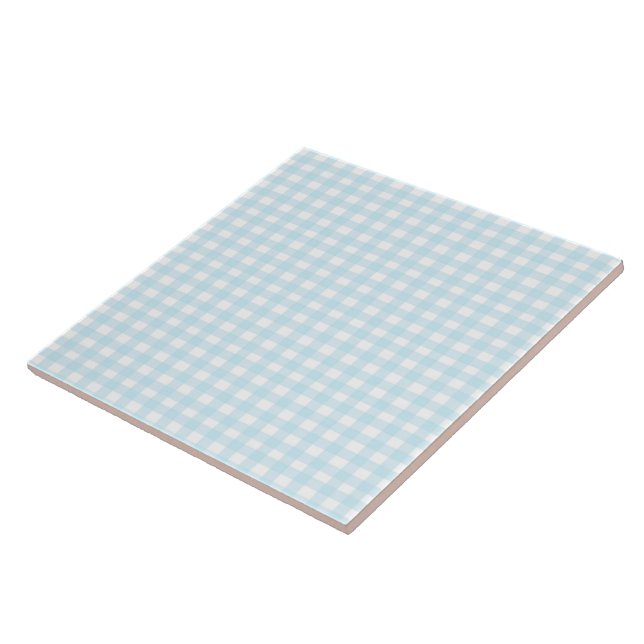 Azulejo De Cerâmica Blue Gingham (Lateral)