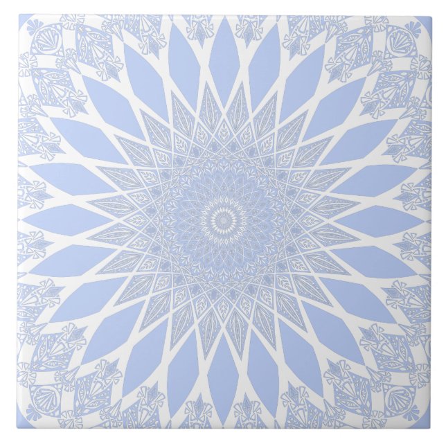 Azulejo De Cerâmica Blue Juniper Berry Tristyns Mandala (Frente)