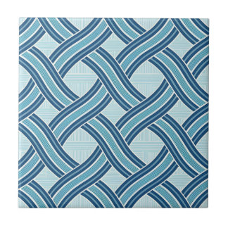 Azulejo De Cerâmica Blue Lines Pattern