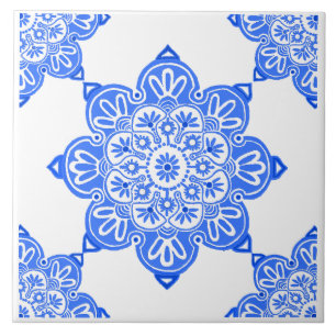 Azulejo de cerâmica Blue Medallion