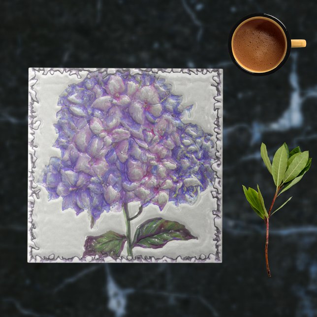 Azulejo De Cerâmica Blue Purple Vintage Faux 3D (Criador carregado)