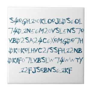 Azulejo De Cerâmica Blue Random Numbers Letters Funky