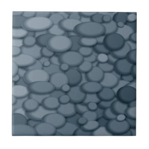 Azulejo De Cerâmica Blue River Rock Pebbles Art