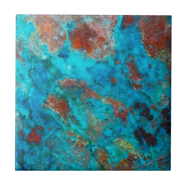 Azulejo De Cerâmica Blue Shattuckita (Frente)