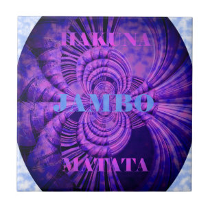Azulejo De Cerâmica Blue Sky Hakuna Matata Kenya Giraffe Art C