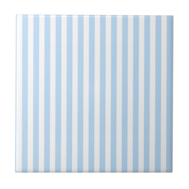 Azulejo De Cerâmica Blue Stripes Pattern Minimal Modern Summer (Frente)