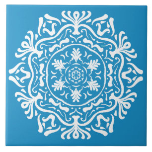 Azulejo De Cerâmica Bluebird Mandala