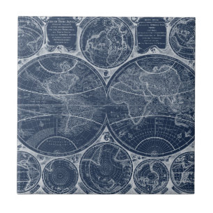 Azulejo De Cerâmica Blueprint do Mundo
