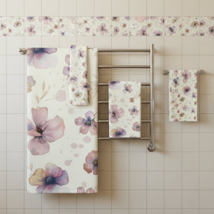 Azulejo De Cerâmica Blush de Creme Boho Aquarela Flor Silvestre