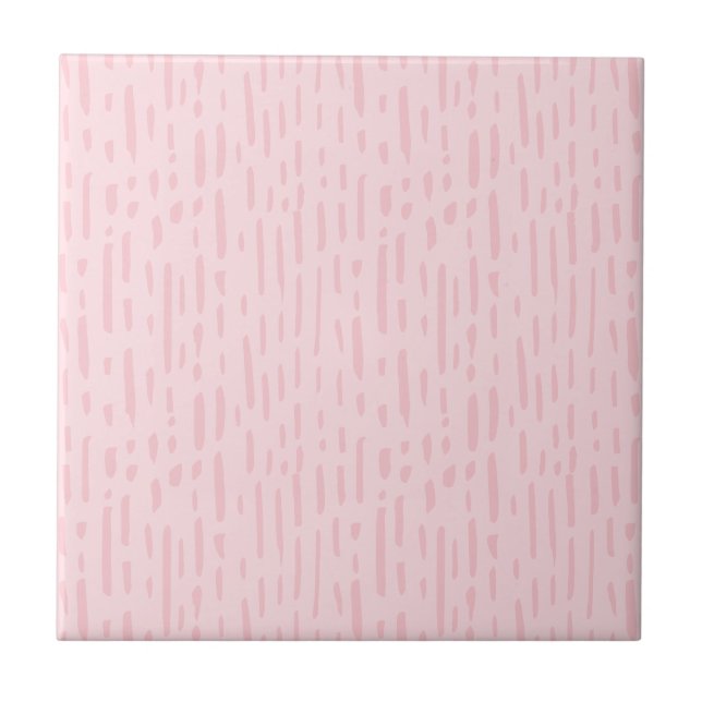 Azulejo De Cerâmica Blush Pink Stripes (Frente)