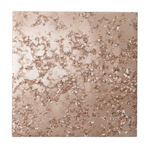 Azulejo De Cerâmica Blush Rosa Dourado Rosa Glam Brilho Crepitação Par