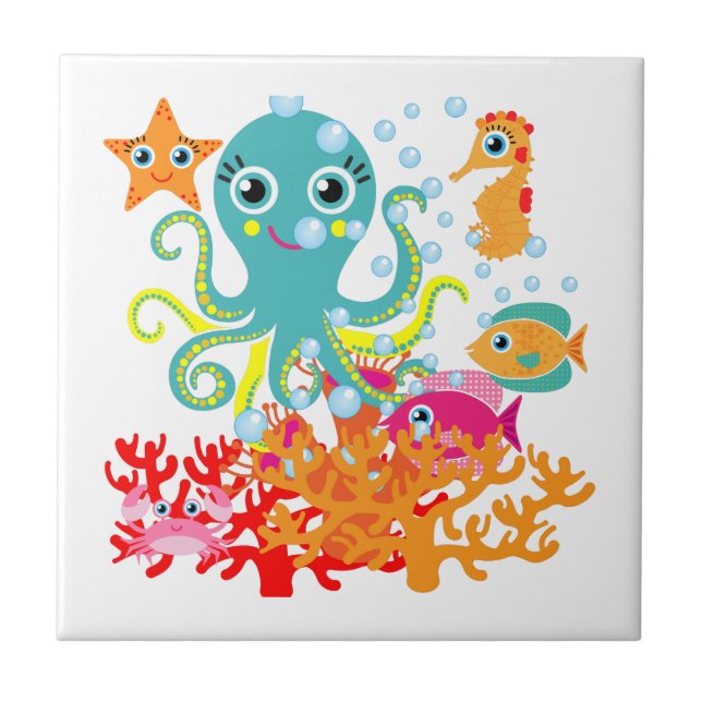 Azulejo De Cerâmica Boa vinda ao oceano (Frente)