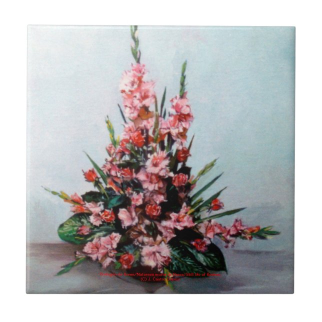 Azulejo De Cerâmica Bodegón de flores/Still life of flowers (Frente)