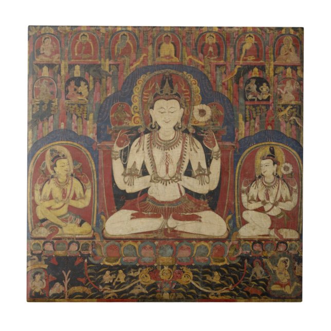 Azulejo De Cerâmica Bodhisattva tibetano (Frente)