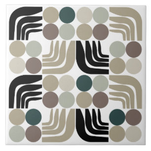 Azulejo De Cerâmica Boêmio Branco Preto Cinza
