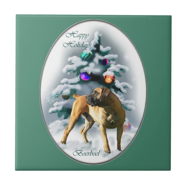 Azulejo De Cerâmica Boerboel Natal (Frente)