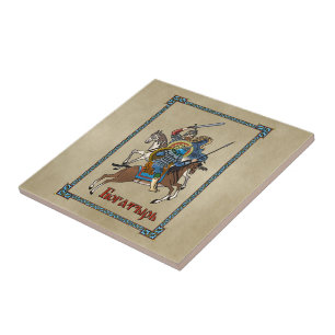 Azulejo De Cerâmica Bogatyr russo medieval