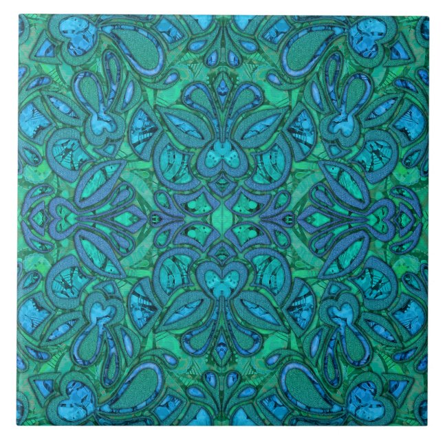 Azulejo De Cerâmica Bohemian Heaflow Blue (Frente)