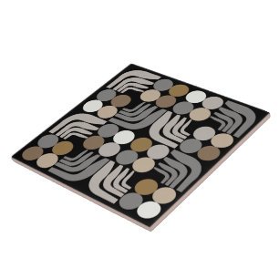 Azulejo De Cerâmica Bohemian Preto Cinza