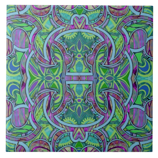 Azulejo De Cerâmica Bohemian Quebra-cabeça Cooltone (Frente)