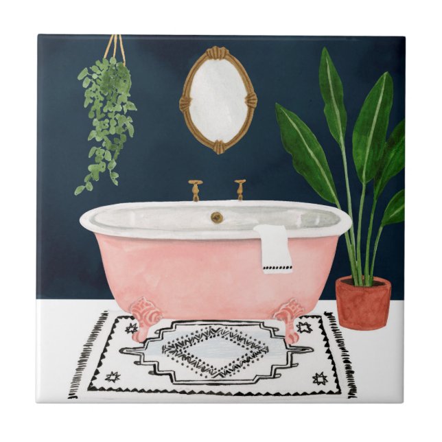 Azulejo De Cerâmica Boho Bath II (Frente)