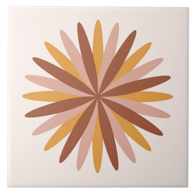 Azulejo De Cerâmica Boho Blocks Floral (Frente)