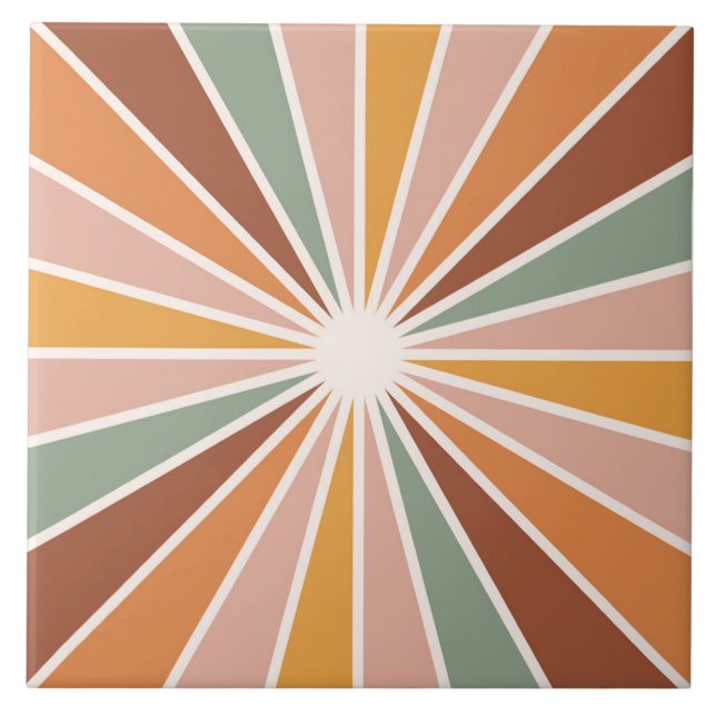 Azulejo De Cerâmica Boho Blocks Floral (Frente)