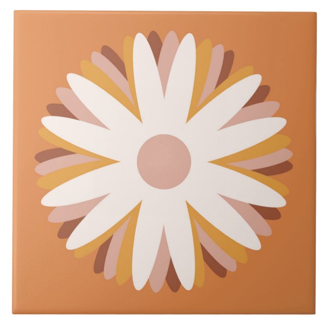 Azulejo De Cerâmica Boho Blocks Floral (Frente)