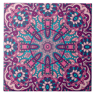 Azulejo De Cerâmica Boho Festivo Mandala