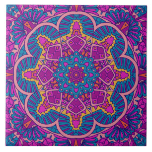 Azulejo De Cerâmica Boho Festivo Mandala