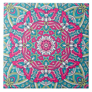 Azulejo De Cerâmica Boho Festivo Mandala