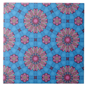 Azulejo De Cerâmica Boho Floral Rosa