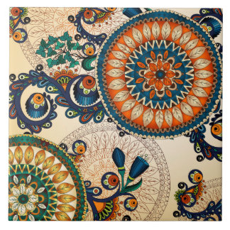 Azulejo De Cerâmica Boho Funky Trendy Retro Abstrato Patterno