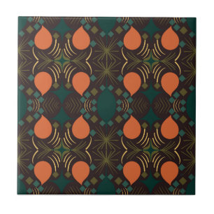Azulejo De Cerâmica Boho Geométrico Diamond Brown