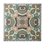 Azulejo De Cerâmica Boho Green Pattern<br><div class="desc">Um azulejo de cerâmica com padrões verdes, castanhos e castanhos em forma de abstrato. As cores quentes da Terra. Disponível em dois tamanhos. para seus projetos de DIY criativos. Espalhaço de cozinha, tilagem de banheiro, lareira, azulejo decorativo de solteiro, tilagem de mesa, mosaico. seja criativo! Encontre um azulejo que faça...</div>